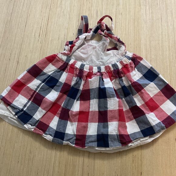 Carter’s Girls 12 Month Summer Sundress dress Madras/checkered Red White Blue - Picture 2 of 3